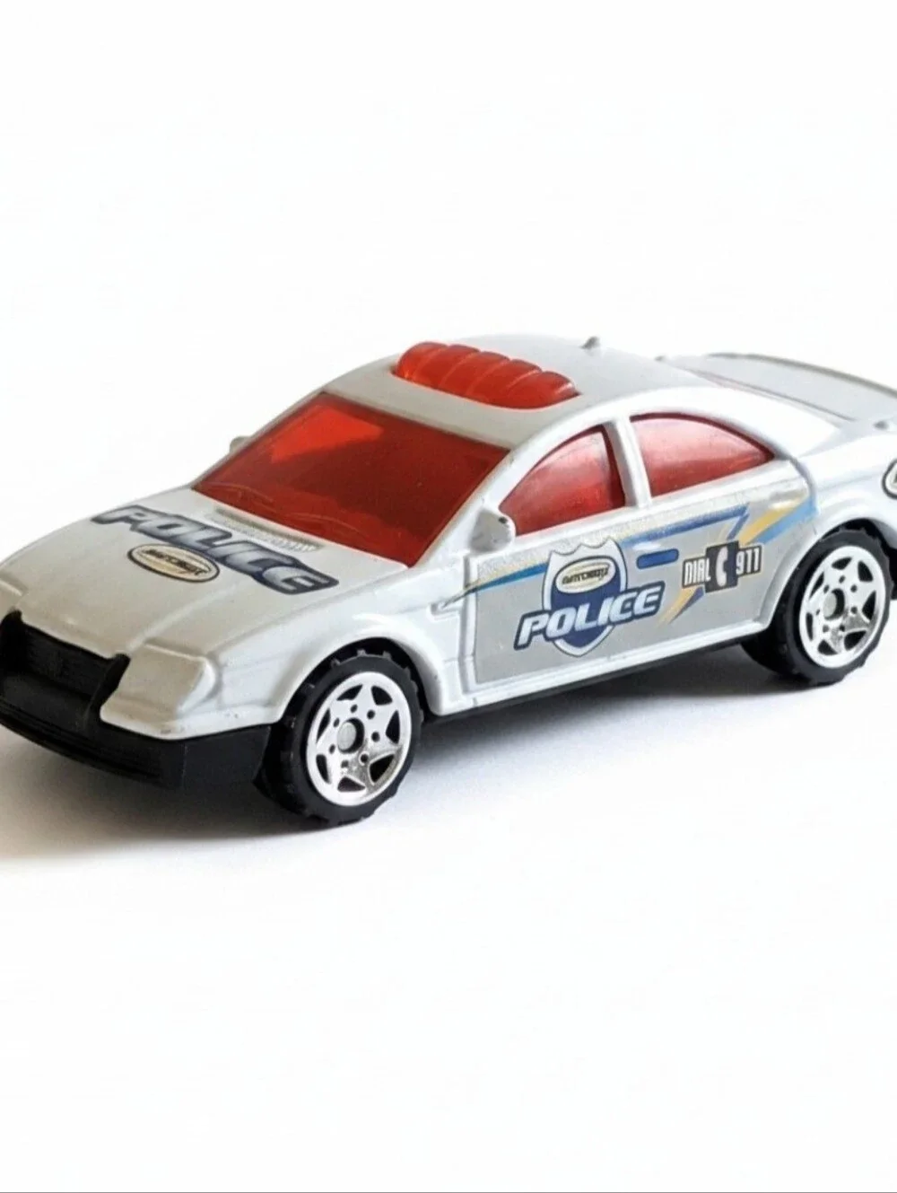 2004 Matchbox Burger King Promo #2 Police Car White W/Red Tint Die-Cast 1:64 Toy